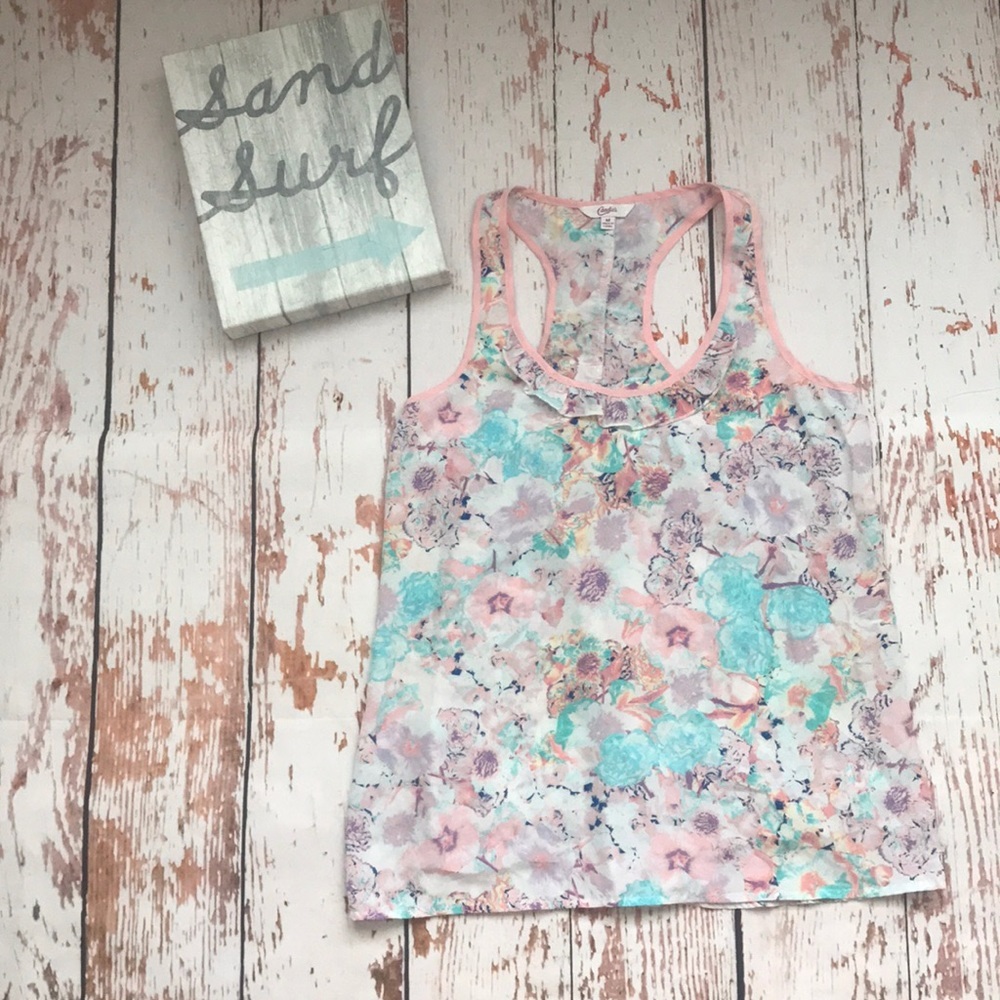 🌵 Candies Floral Ruffle Razorback Tank G4 - Picture 3 of 8